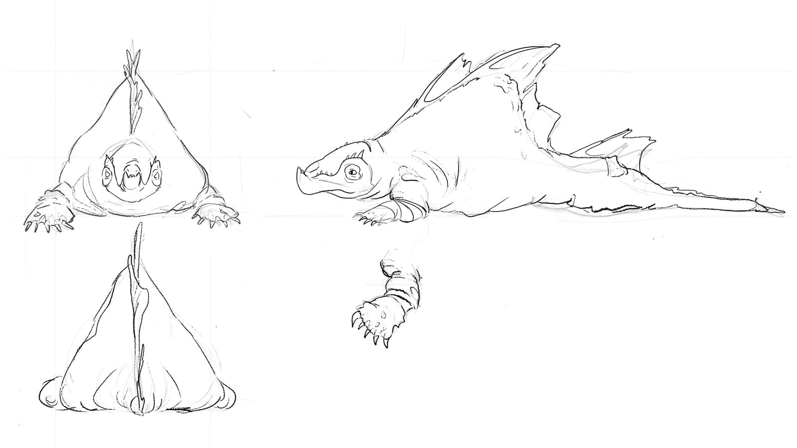 A turnaround of the big monster and a detail of the paw