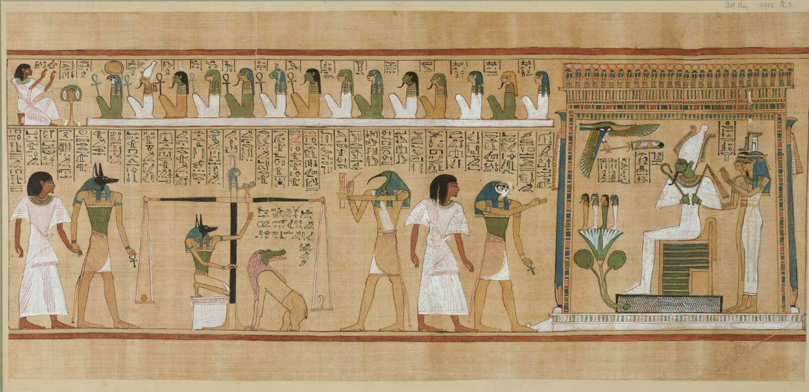 Jeroglíficos del antiguo Egipto que representan el supuesto viaje del difunto al más allá